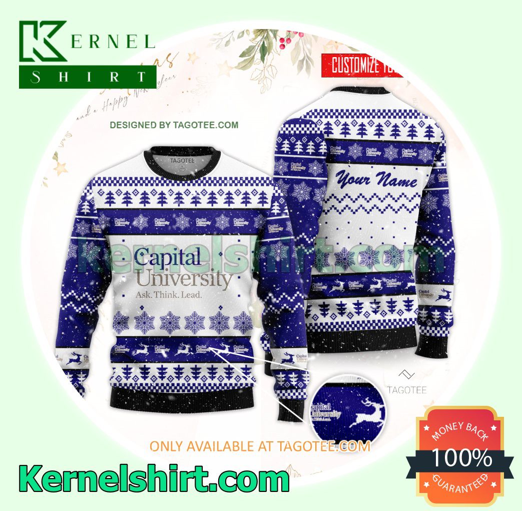 Capital University Logo Xmas Knit Jumper Sweaters