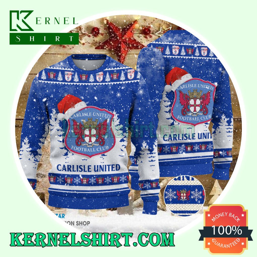 Carlisle United Club Santa Hat Xmas Knit Sweaters