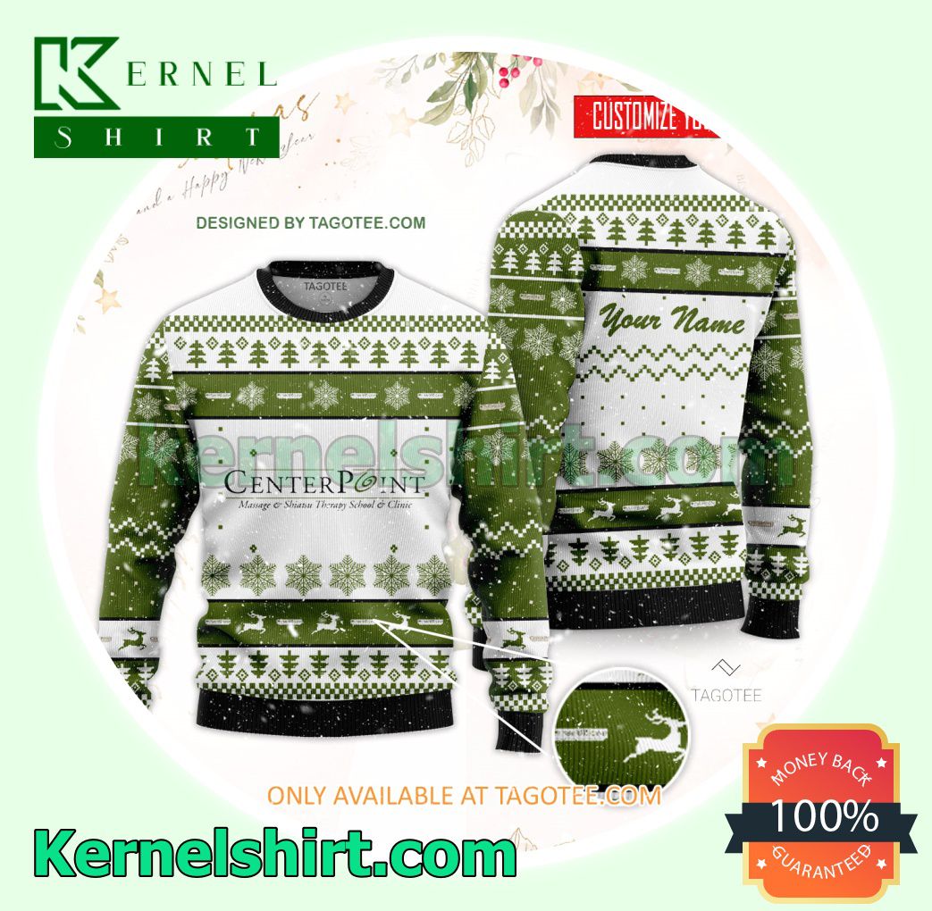 CenterPoint Massage & Shiatsu Therapy School & Clinic Logo Xmas Knit Jumper Sweaters