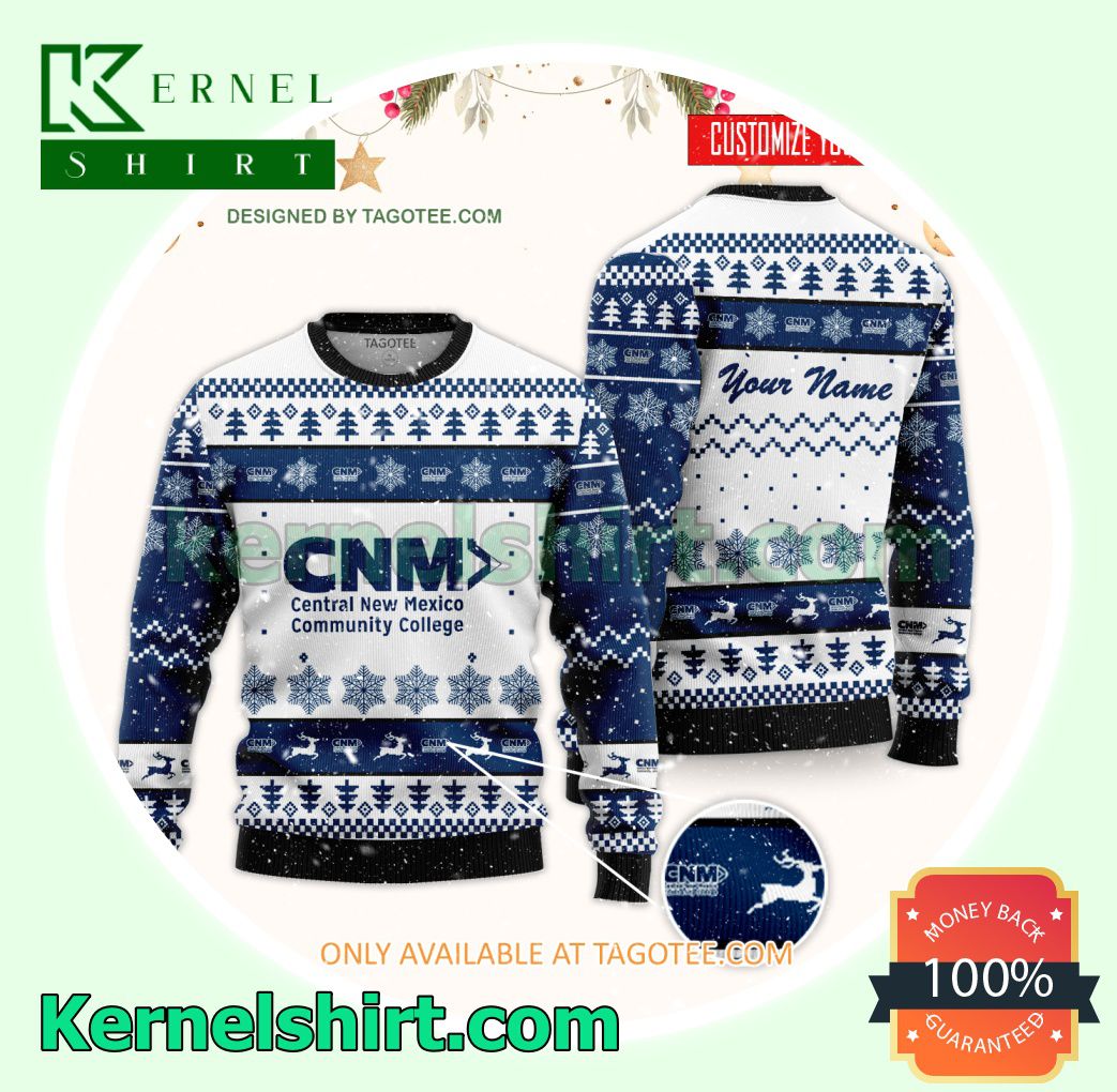 Central New Mexico Community College Logo Xmas Knit Jumper Sweaters