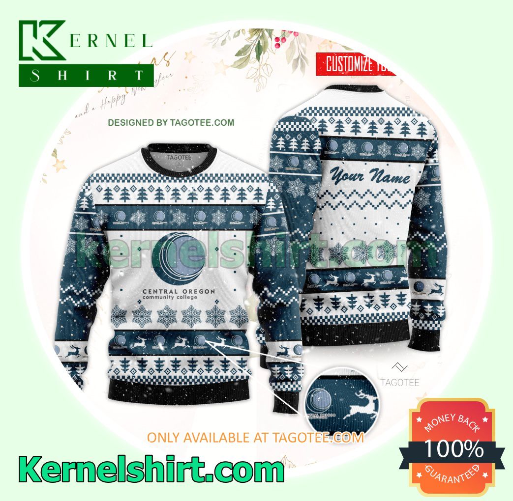 Central Oregon Community College Logo Xmas Knit Jumper Sweaters