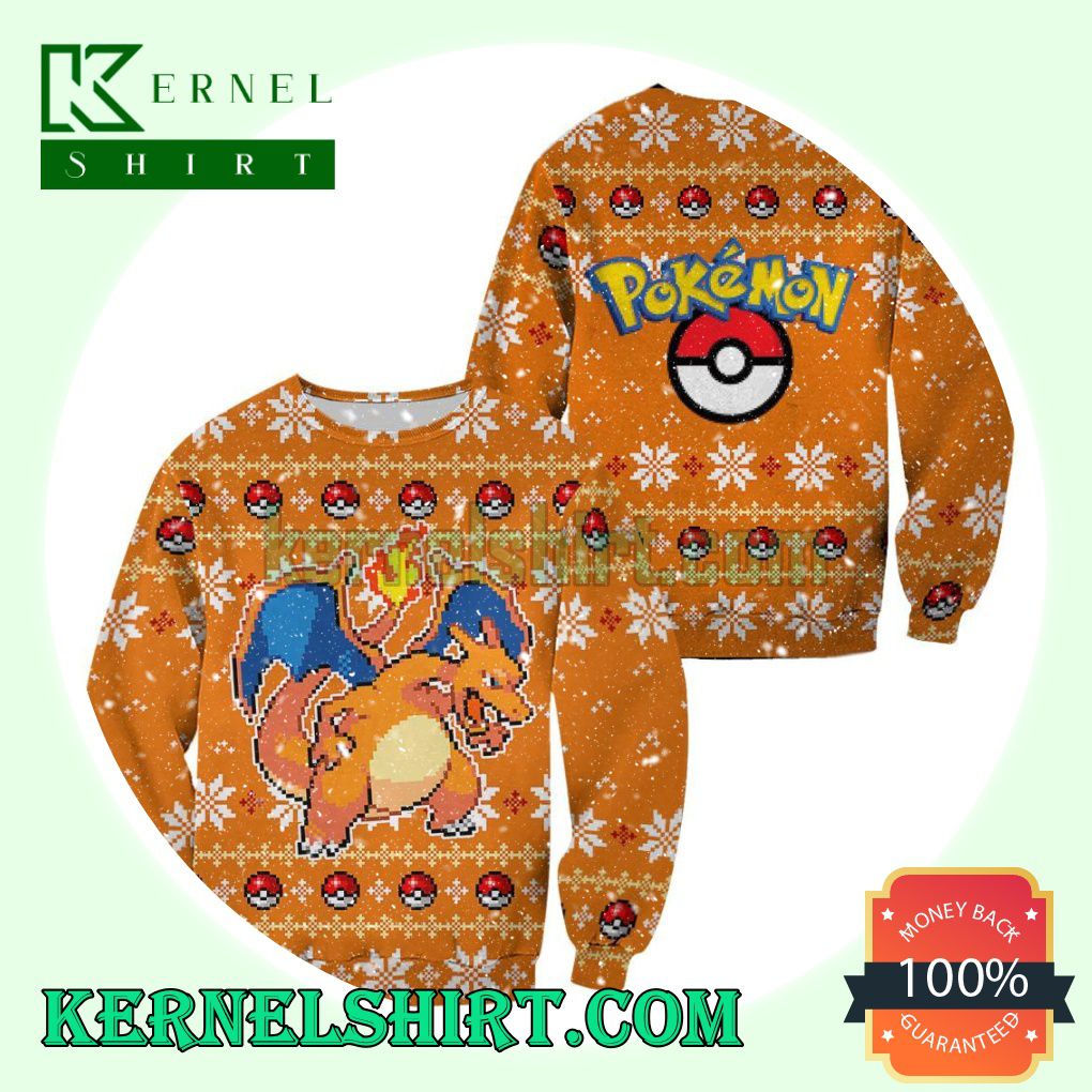 Charizard Pokemon Anime Knitting Christmas Sweatshirts