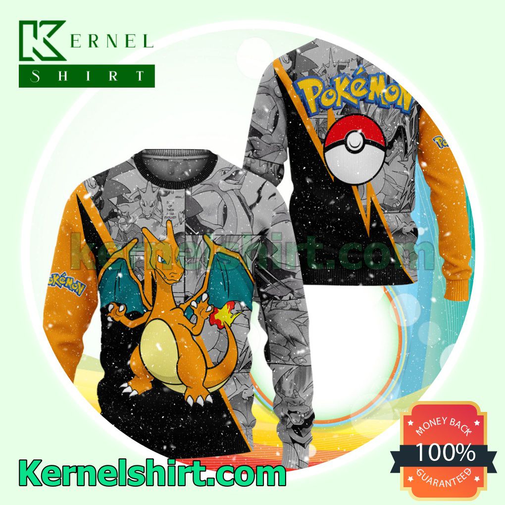 Charizard Pokemon Manga Anime Knitted Christmas Jumper