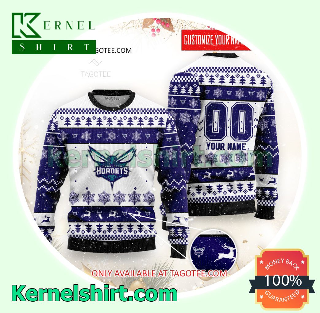 Charlotte Hornets Basketball Club Logo Xmas Knit Sweaters