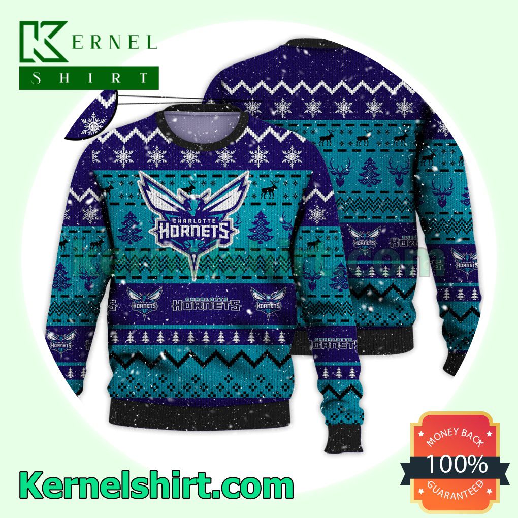 Charlotte Hornets NBA Funny Knitted Christmas Jumper
