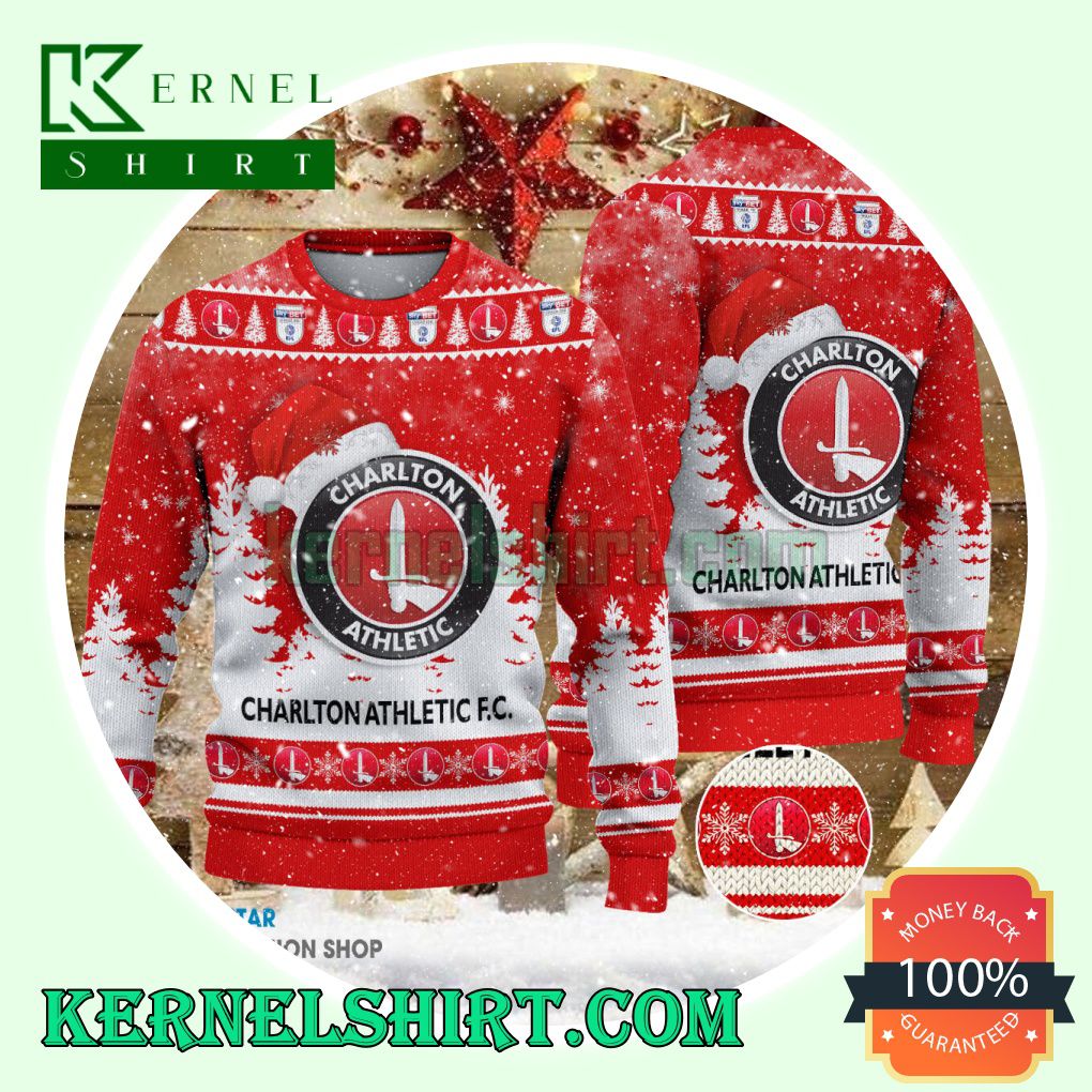 Charlton Athletic Club Santa Hat Xmas Knit Sweaters