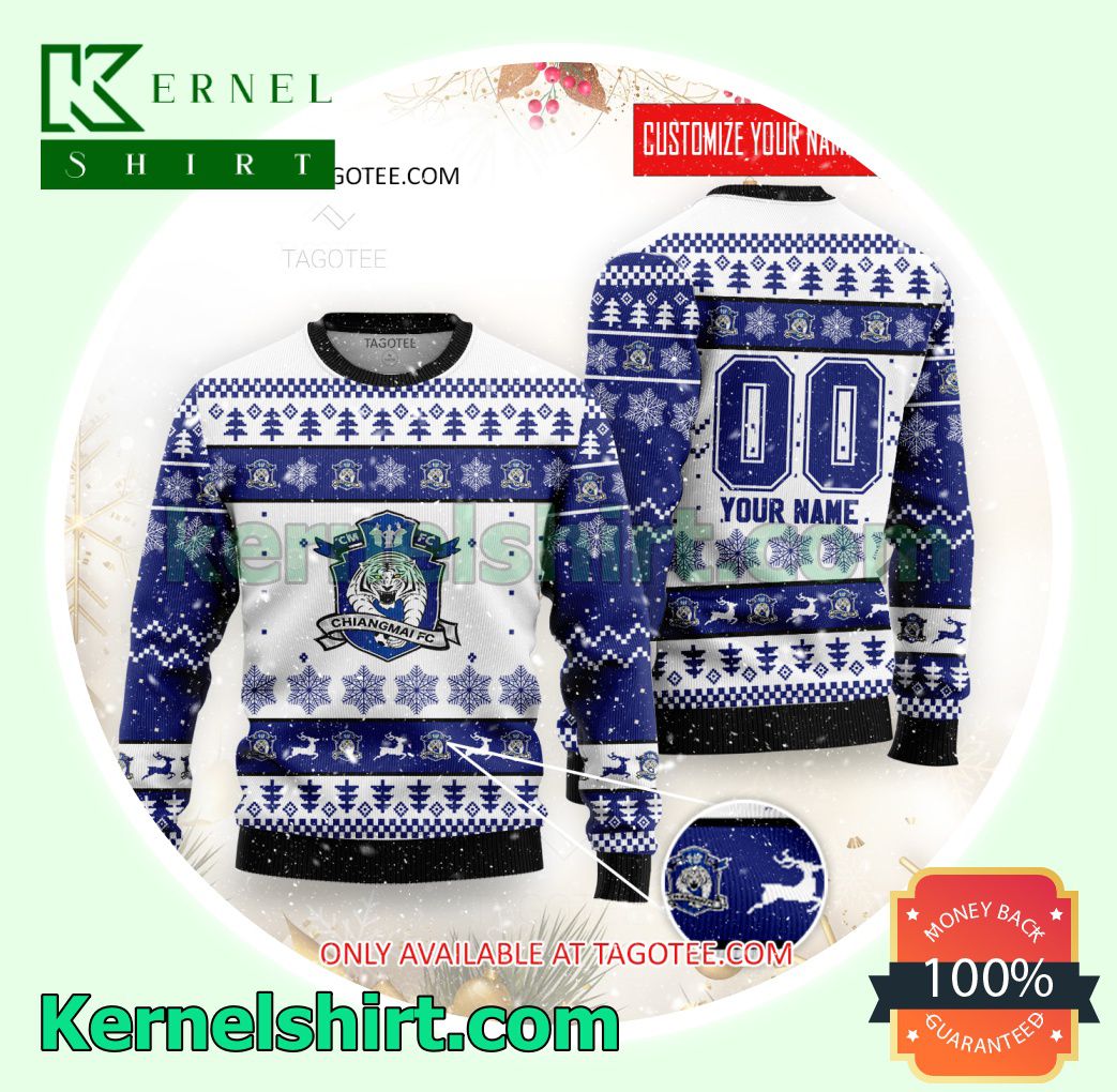 Chiangmai FC Logo Xmas Knit Sweaters