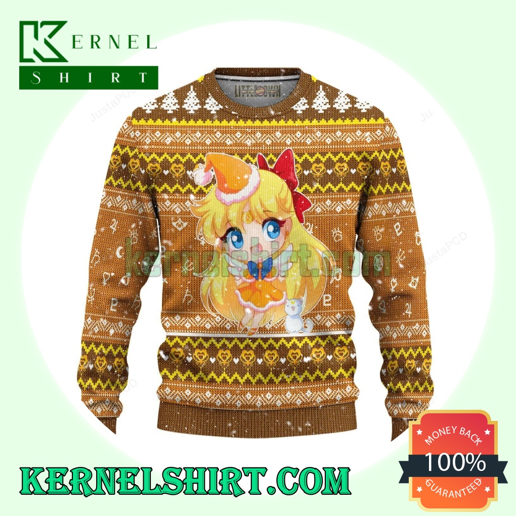 Chibi Sailor Venus Sailor Moon Manga Anime Knitting Christmas Sweatshirts