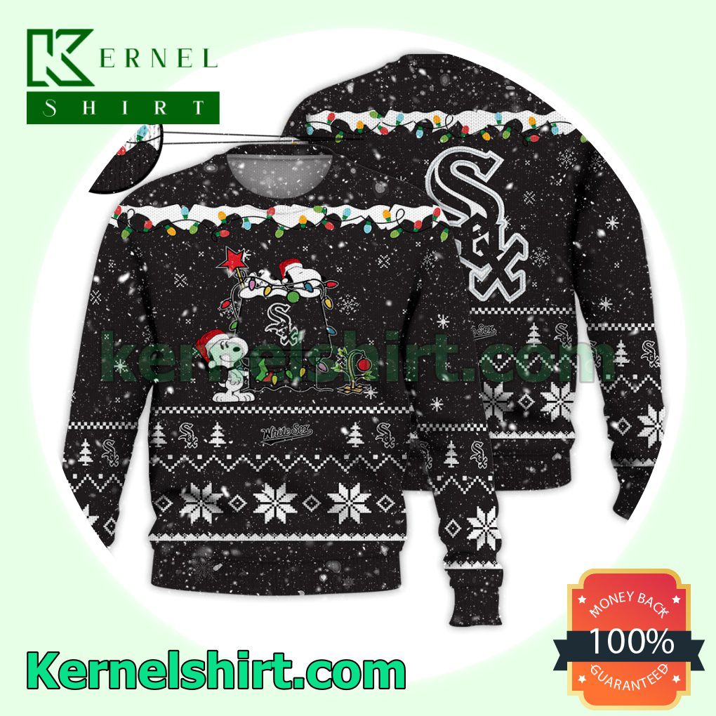 Chicago White Sox Snoopy Dog House Xmas MLB Knitted Sweater