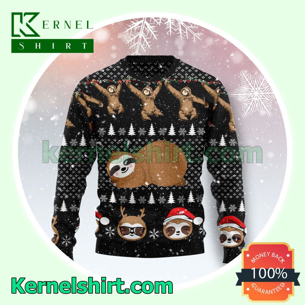 Chilling Sloth Xmas Christmas Sweatshirts