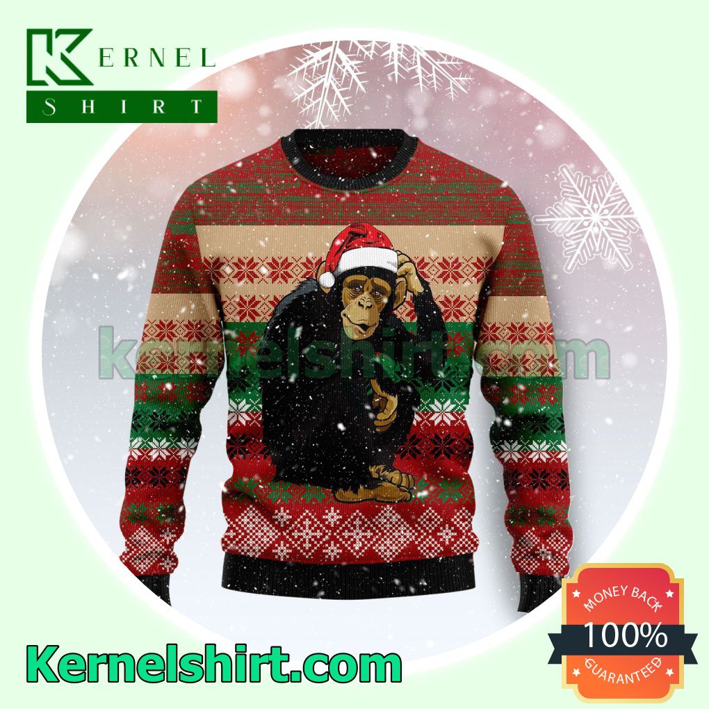 Chimpanzee Christmas Xmas Knitted Sweaters