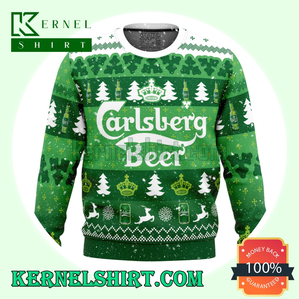 Christmas Drink Carlsberg Beer Knitting Christmas Sweatshirts