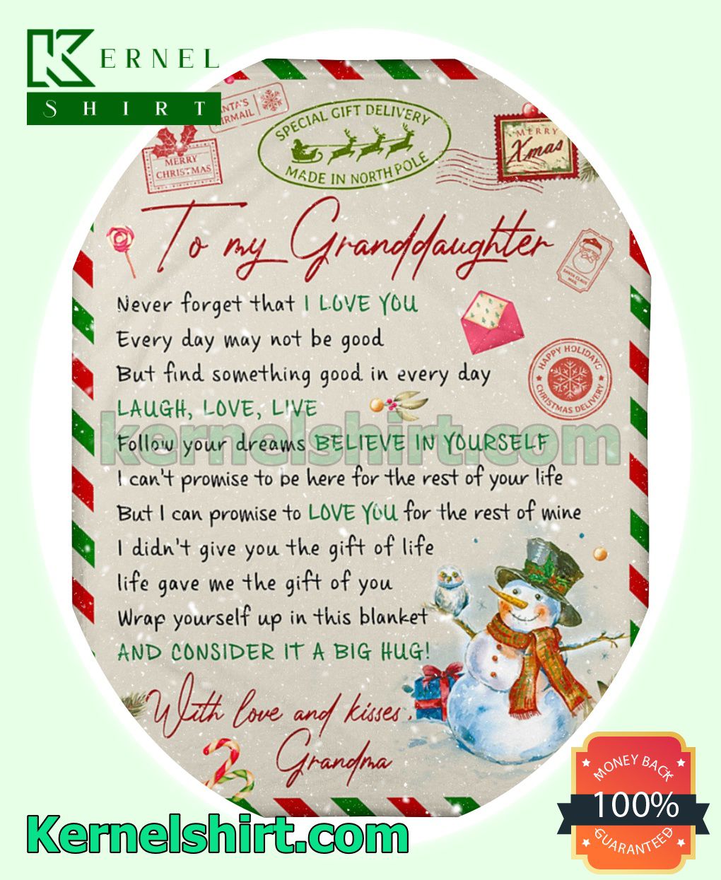 Christmas Letter To My Granddaughter Never Forgot That I Love You Sherpa Bed Blanket