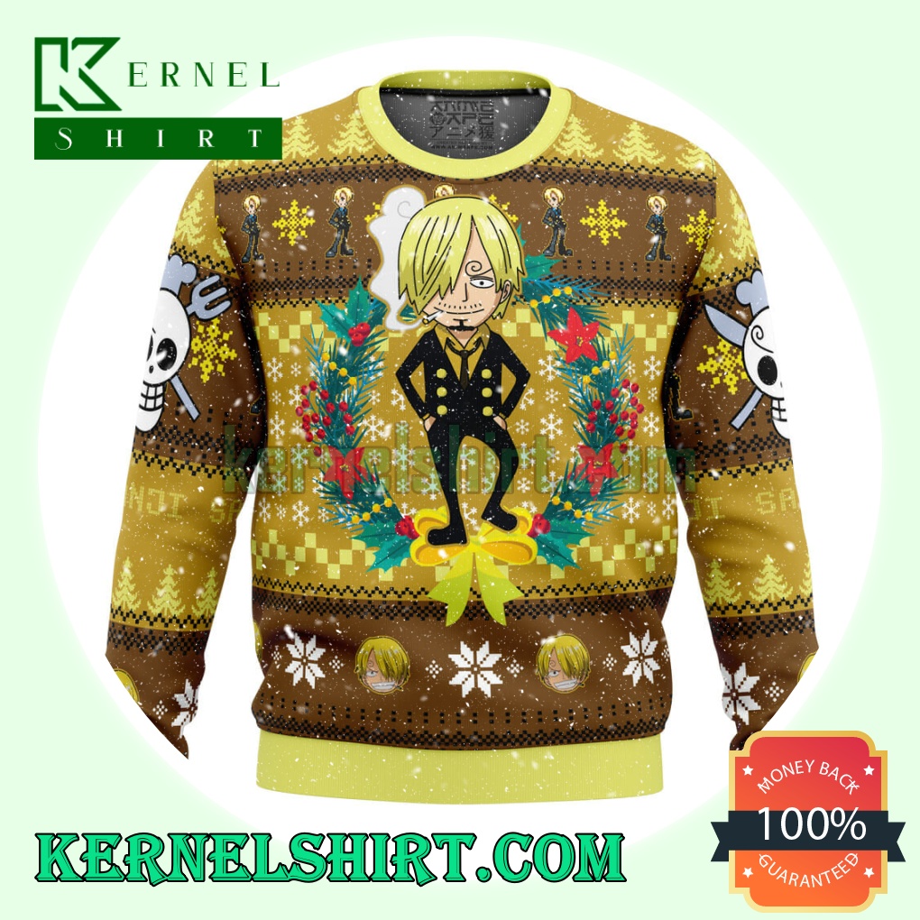 Christmas Sanji One Piece Knitting Christmas Sweatshirts