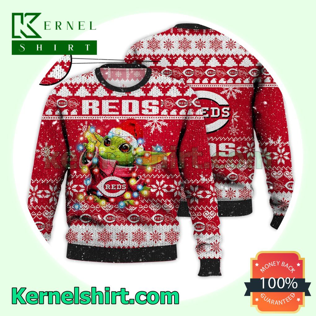 Cincinnati Reds Grogu MLB Xmas Knitted Sweater