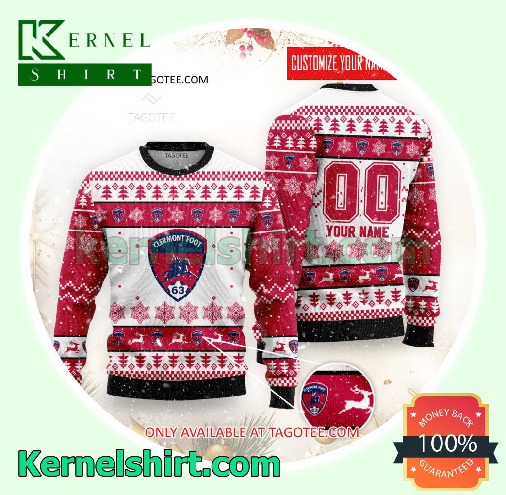 Clermont Foot Auvergne 63 Logo Xmas Knit Sweaters