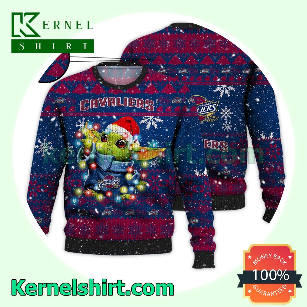 Cleveland Cavaliers Grogu NBA Xmas Knitted Sweater