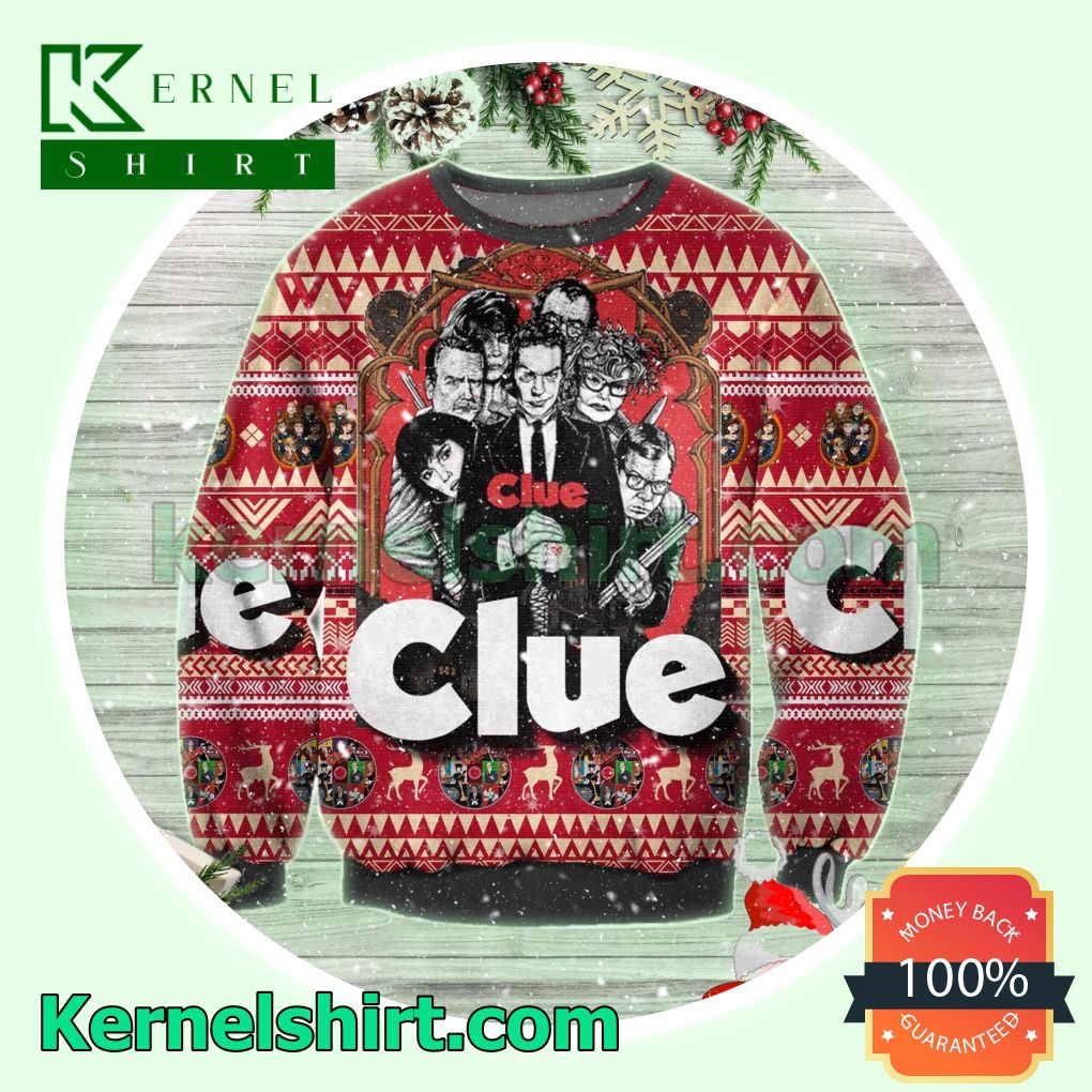 Clue The Movie Character Drawing Xmas Knitted Sweaters