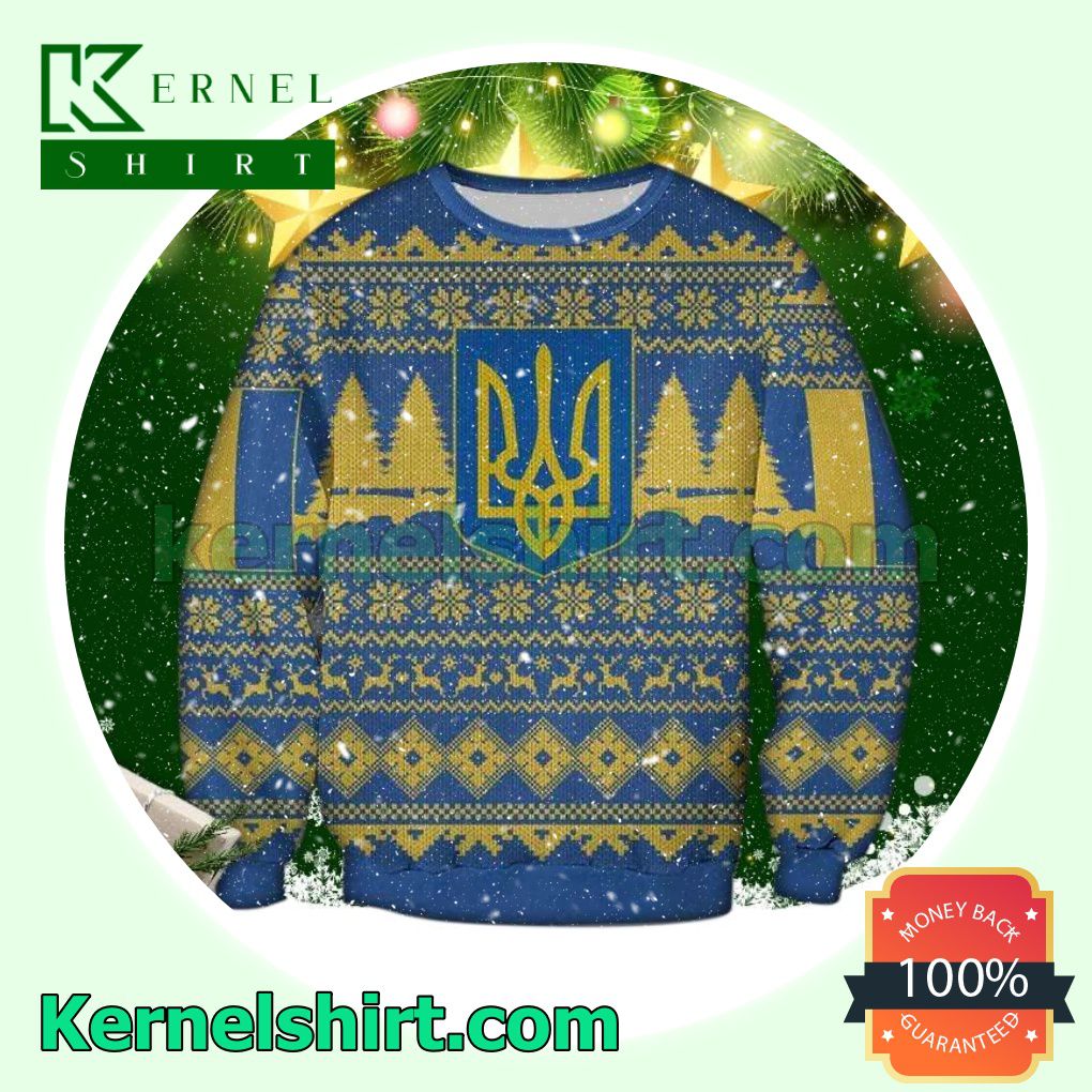 Coat Of Arms Of Ukraine Knitted Christmas Jumper