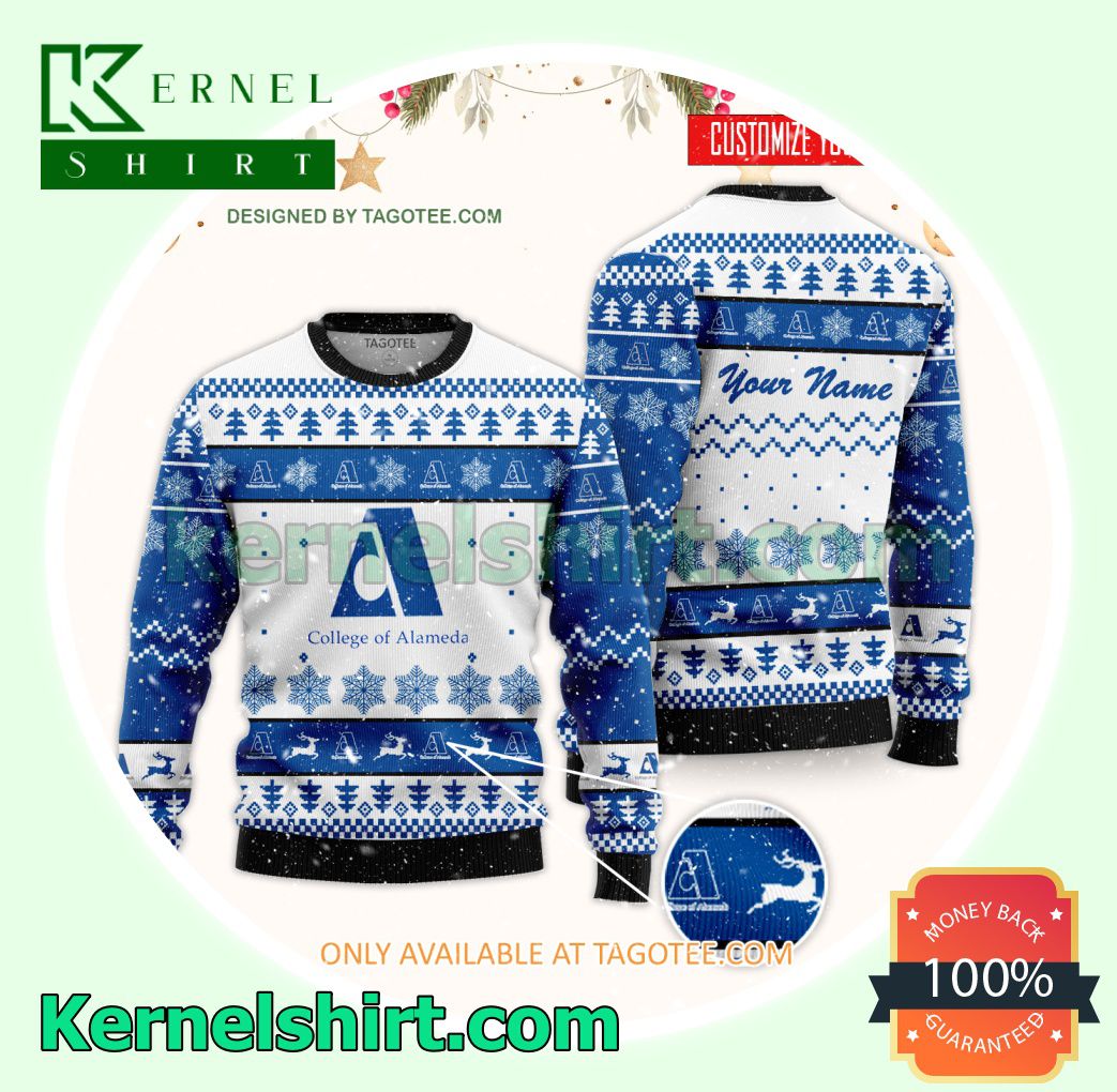 College of Alameda Logo Xmas Knit Jumper Sweaters