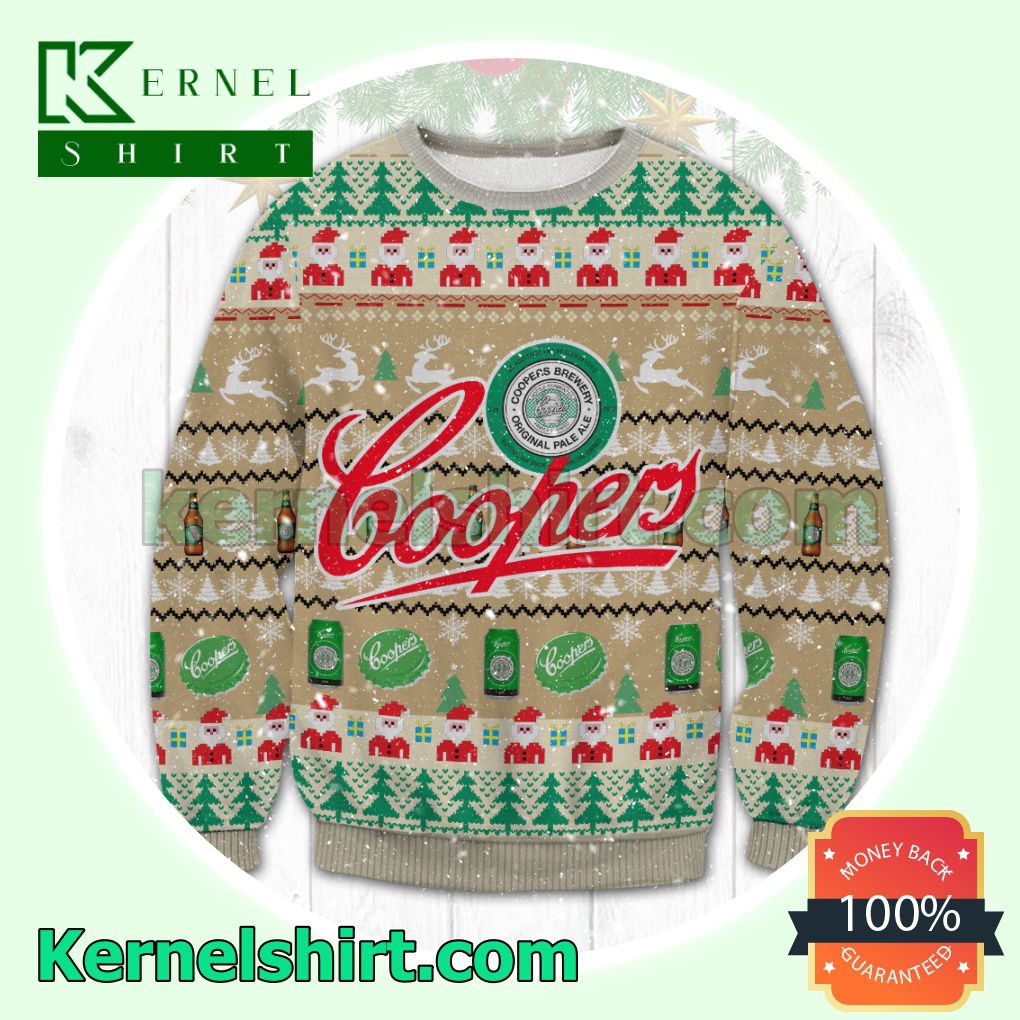 Coopers Brewery Pixel Santa Knitted Christmas Sweatshirts