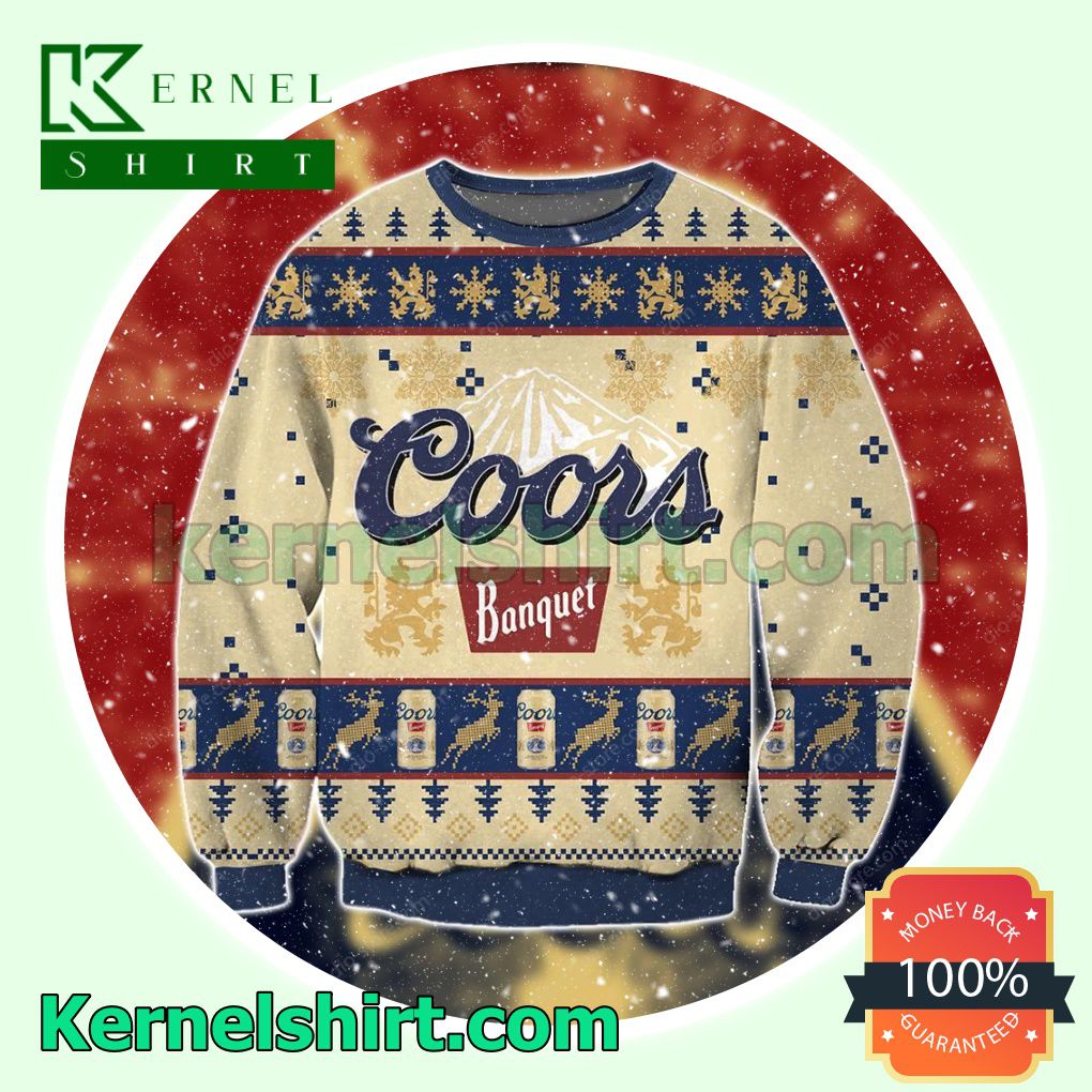 Coors Banquet Beer Knitted Christmas Sweatshirts
