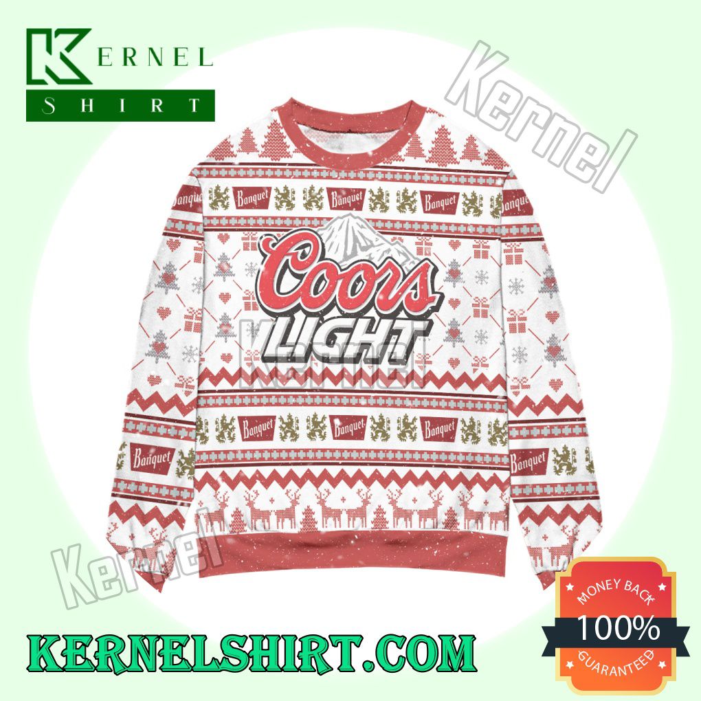 Coors Light Banquet Knitted Christmas Sweatshirts