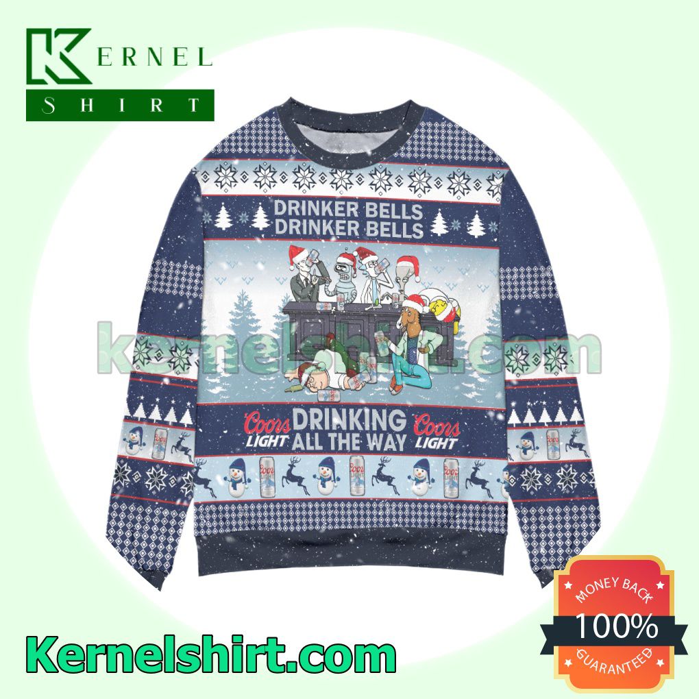 Coors Light Drinker Bell Drinker Bell Knitted Christmas Sweatshirts