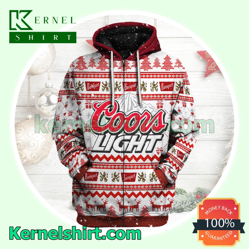 Coors Light Xmas Ugly Hoodie Jacket