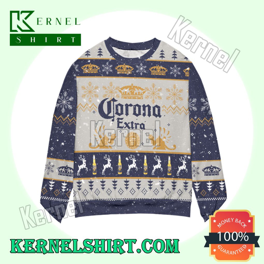 Corona Extra Snowflake & Reindeer Knitted Christmas Sweatshirts