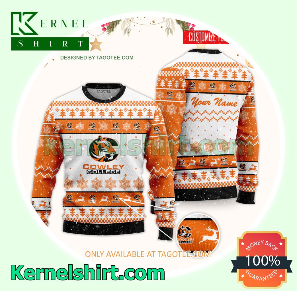 Cowley County Community College Logo Xmas Knit Jumper Sweaters