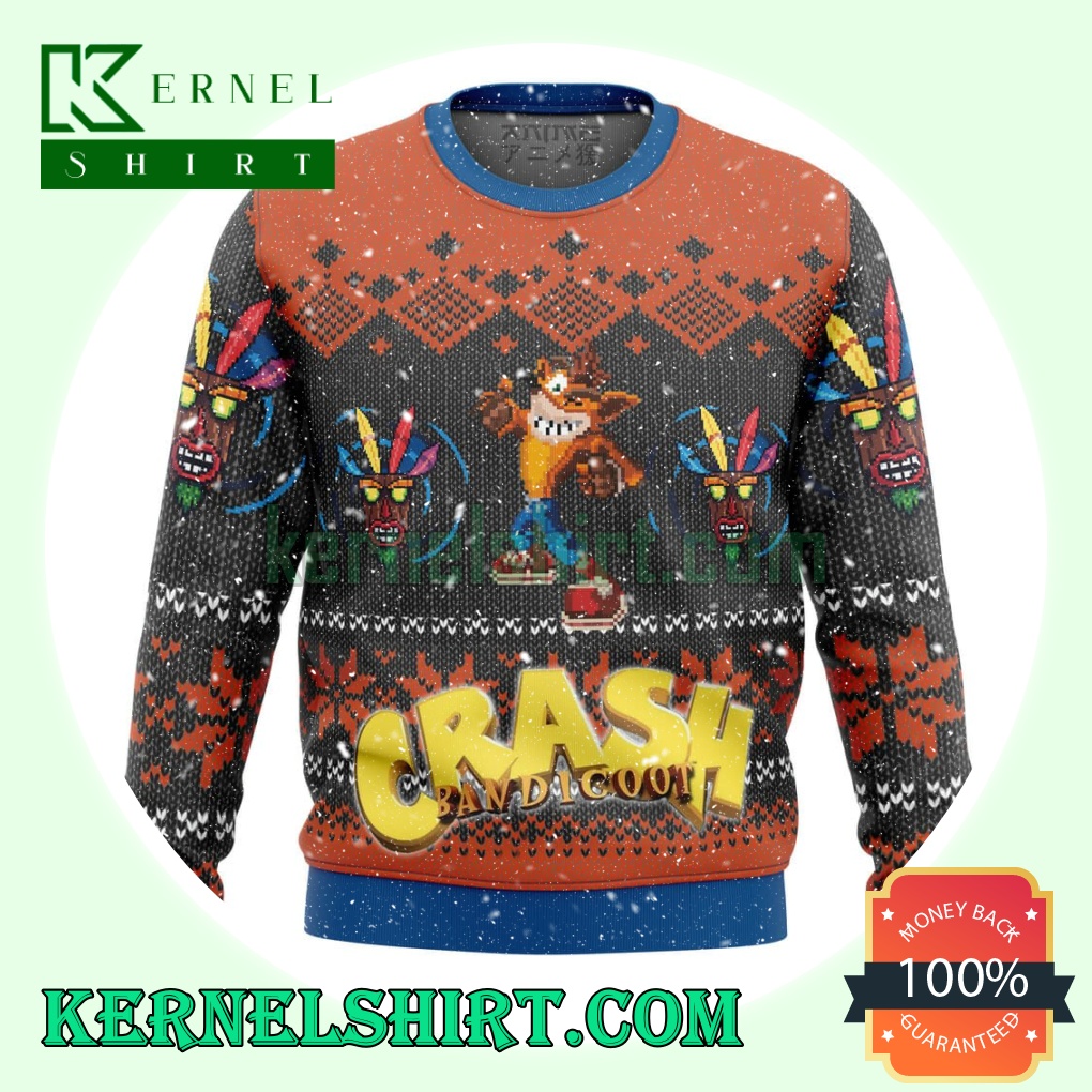 Crash Bandicoot Alt Knitting Christmas Sweatshirts