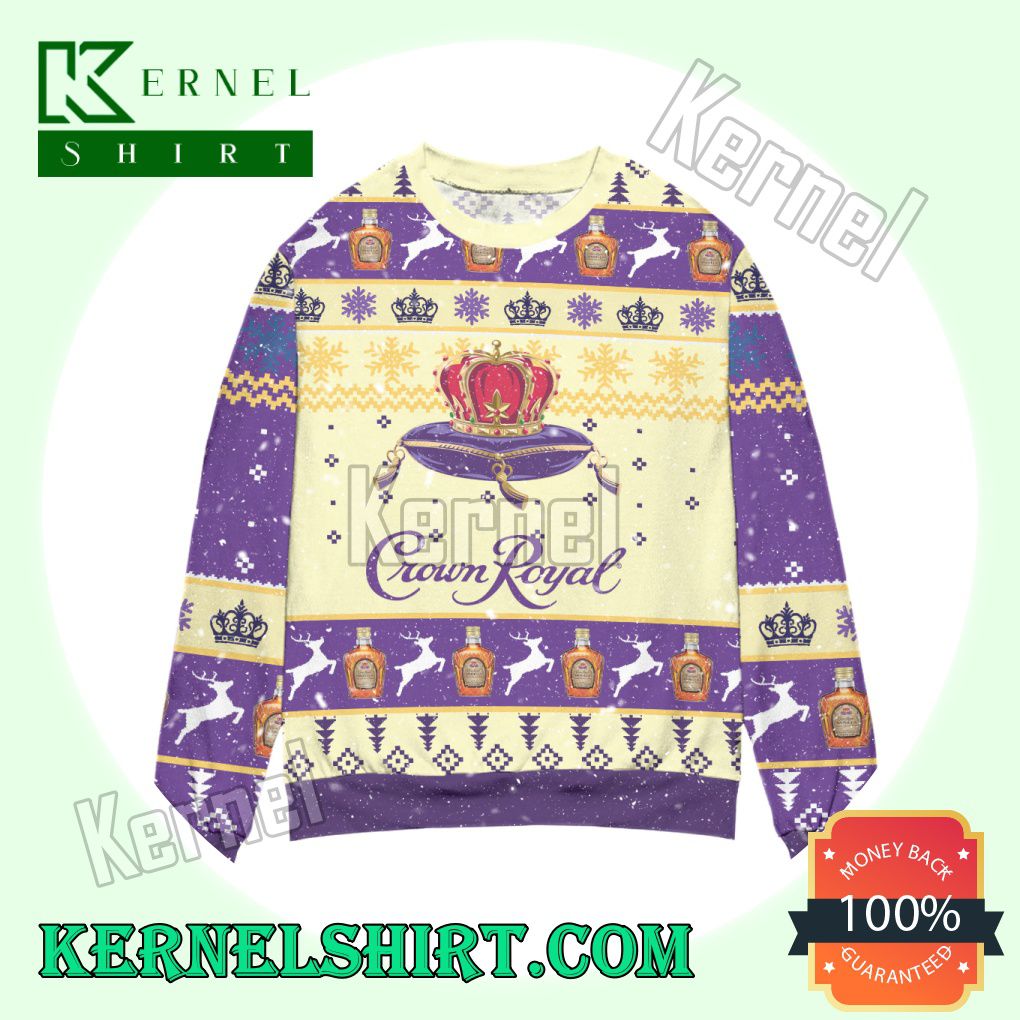 Crown Royal Logo Snowflakes Knitted Christmas Sweatshirts