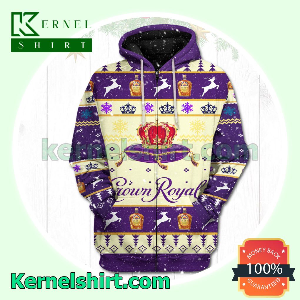 Crown Royal Xmas Ugly Hoodie Jacket