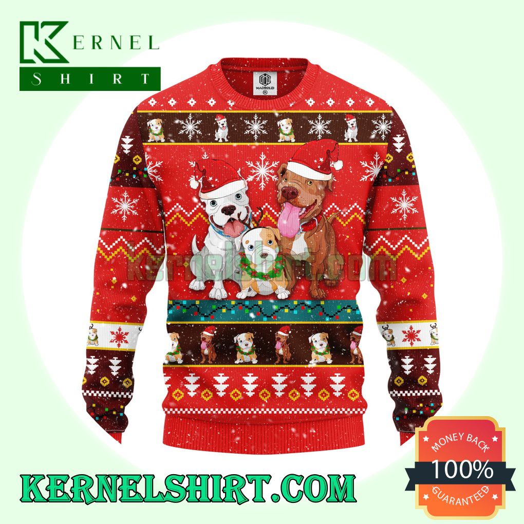 Cute Santa Dog Knitting Christmas Sweatshirts