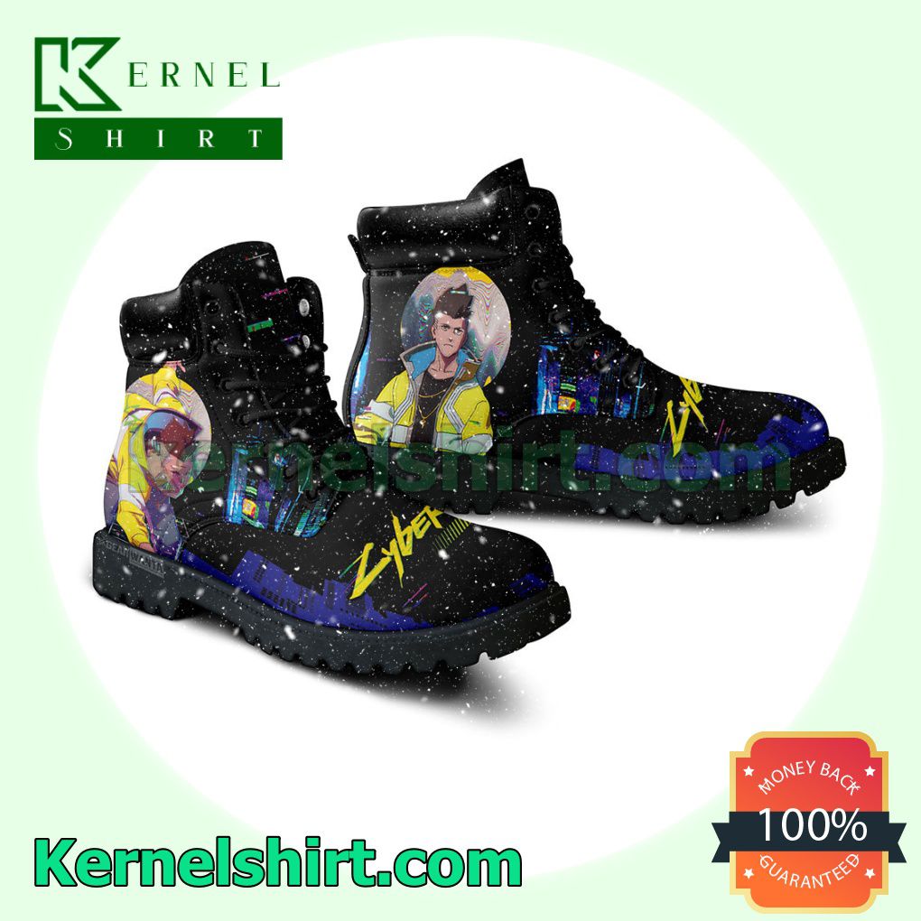 Cyberpunk Edgerunners David Martinez Winter Leather Boots a