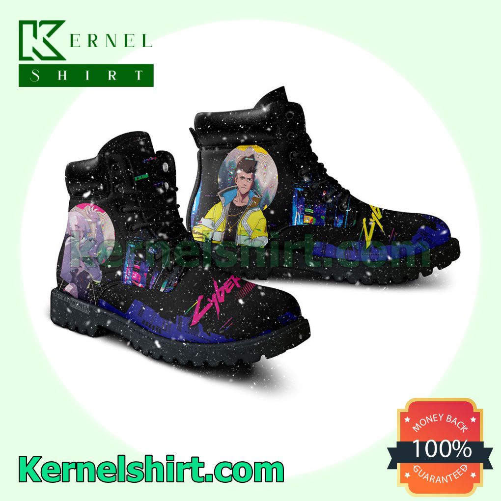 Cyberpunk Edgerunners Lucy and David Winter Leather Boots a