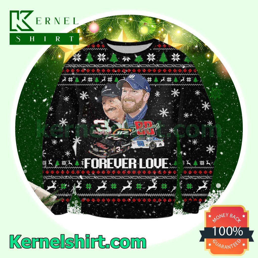 Dale Earnhardt St And Dale Earnhardt Jr Forever Love Knitted Christmas Jumper