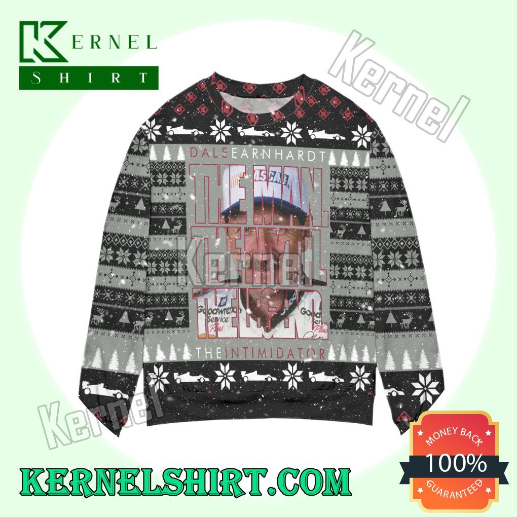 Dale Earnhardt The Man The Myth The Legend Snowflake Knitted Christmas Sweatshirts