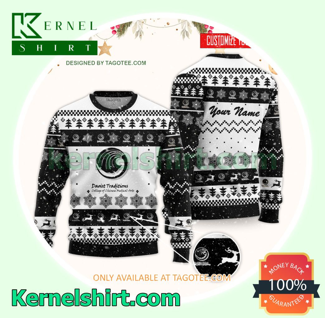 Daoist Traditions College of Chinese Medical Arts Logo Xmas Knit Jumper Sweaters