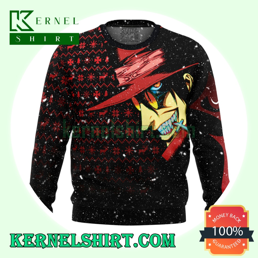 Dark Fanstasy Alucard Hellsing Knitting Christmas Sweatshirts