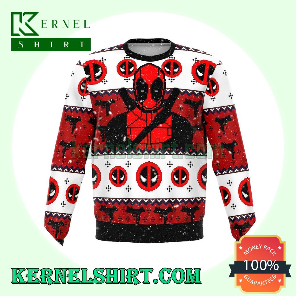 Deadpool Guy Face Mask Knitting Christmas Sweatshirts