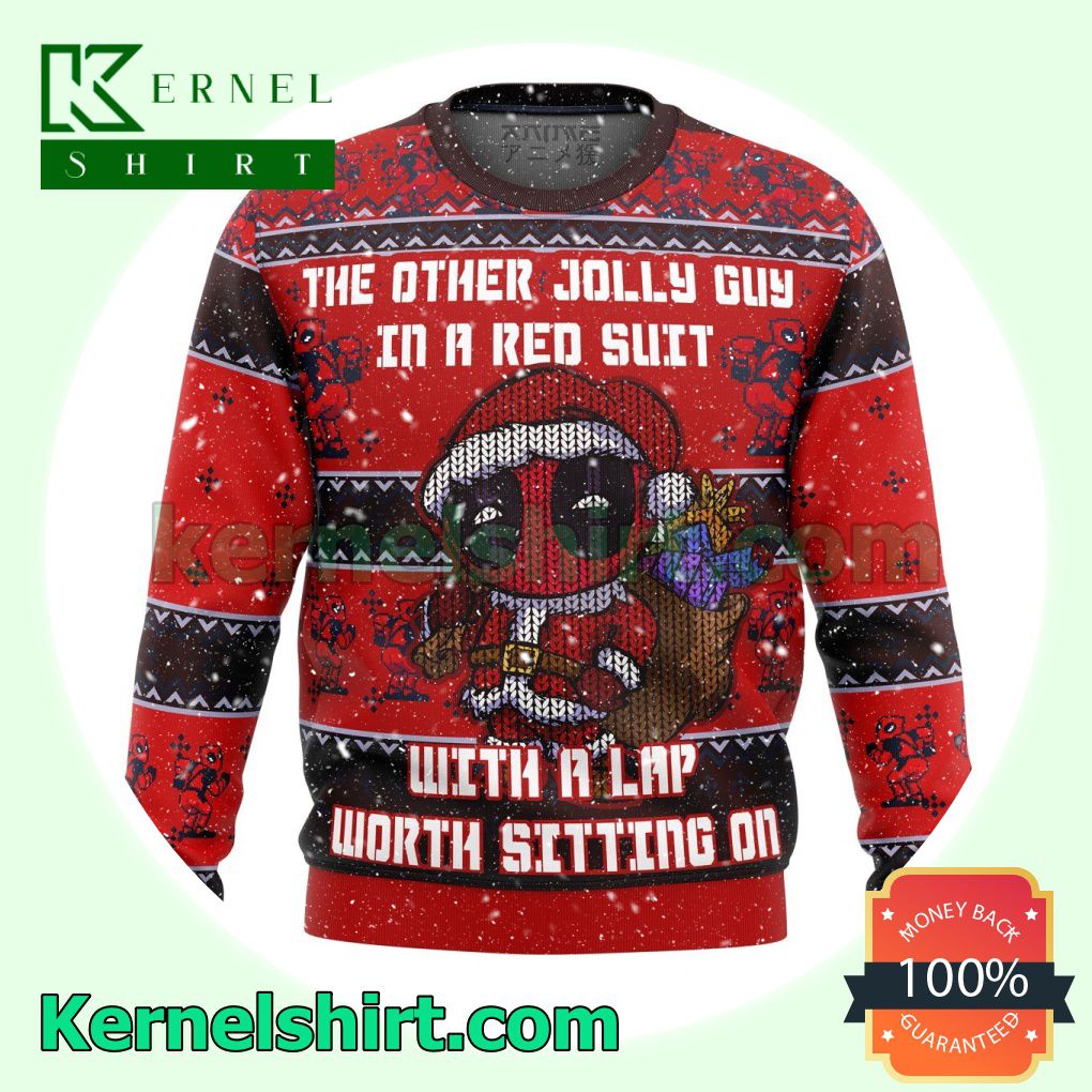 Deadpool Jolly Red Guy Dc Premium Knitted Christmas Jumper