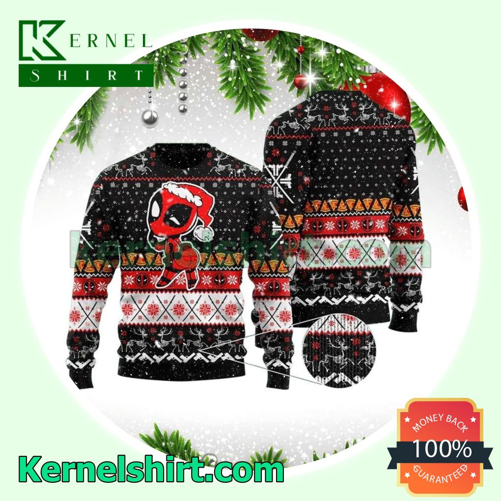 Deadpool Merry Kissmyass DC Xmas Knitted Sweaters