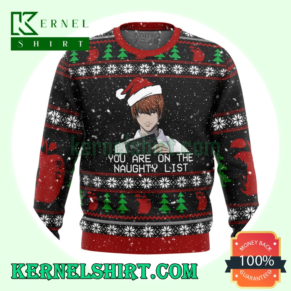 Death Note Naughty List Knitting Christmas Sweatshirts