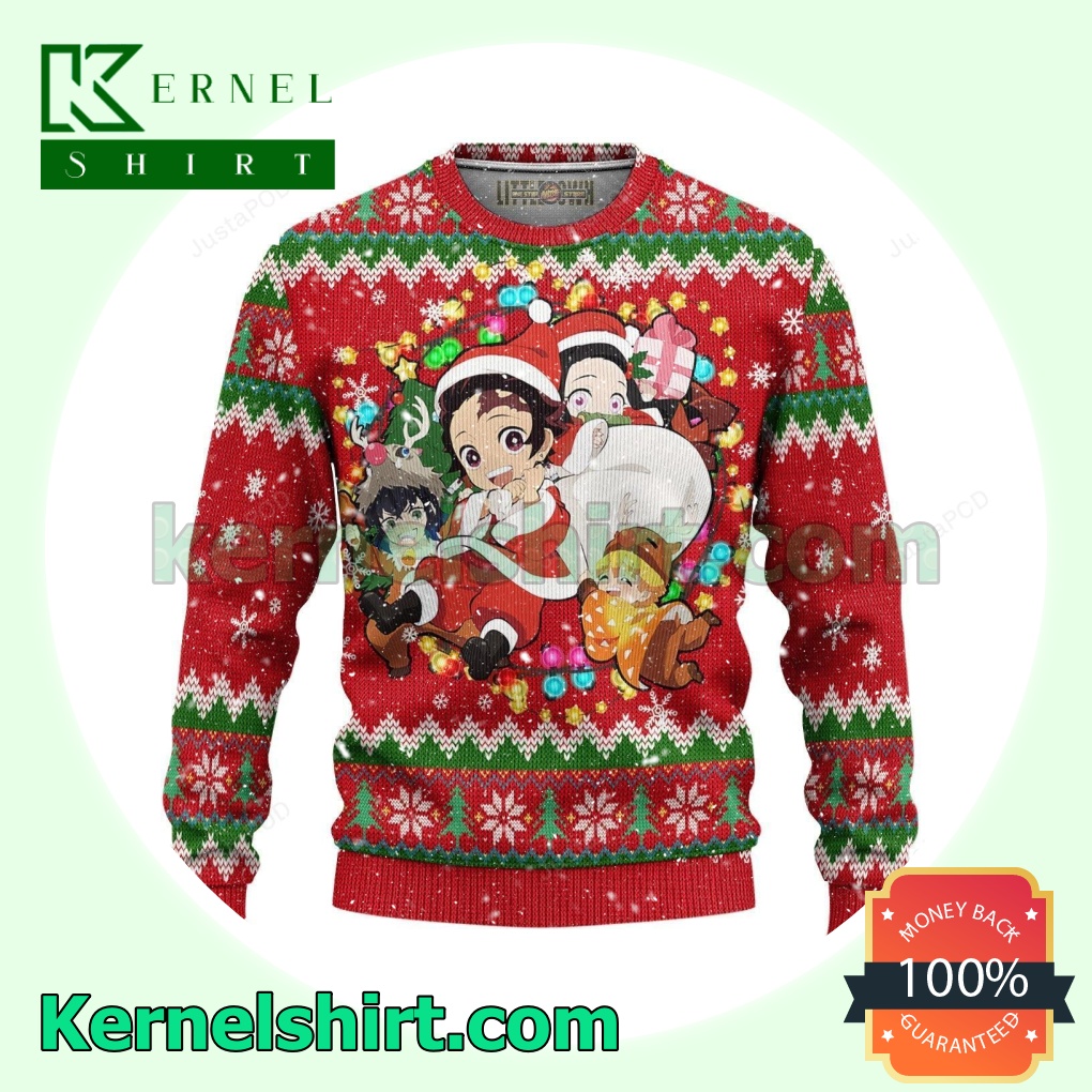 Demon Slayer Chibi Characters Anime Knitted Christmas Jumper