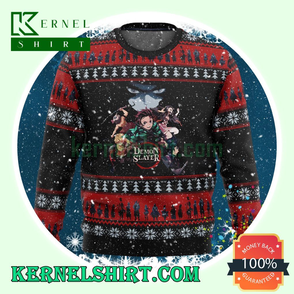 Demon Slayer Poster Knitting Christmas Sweatshirts