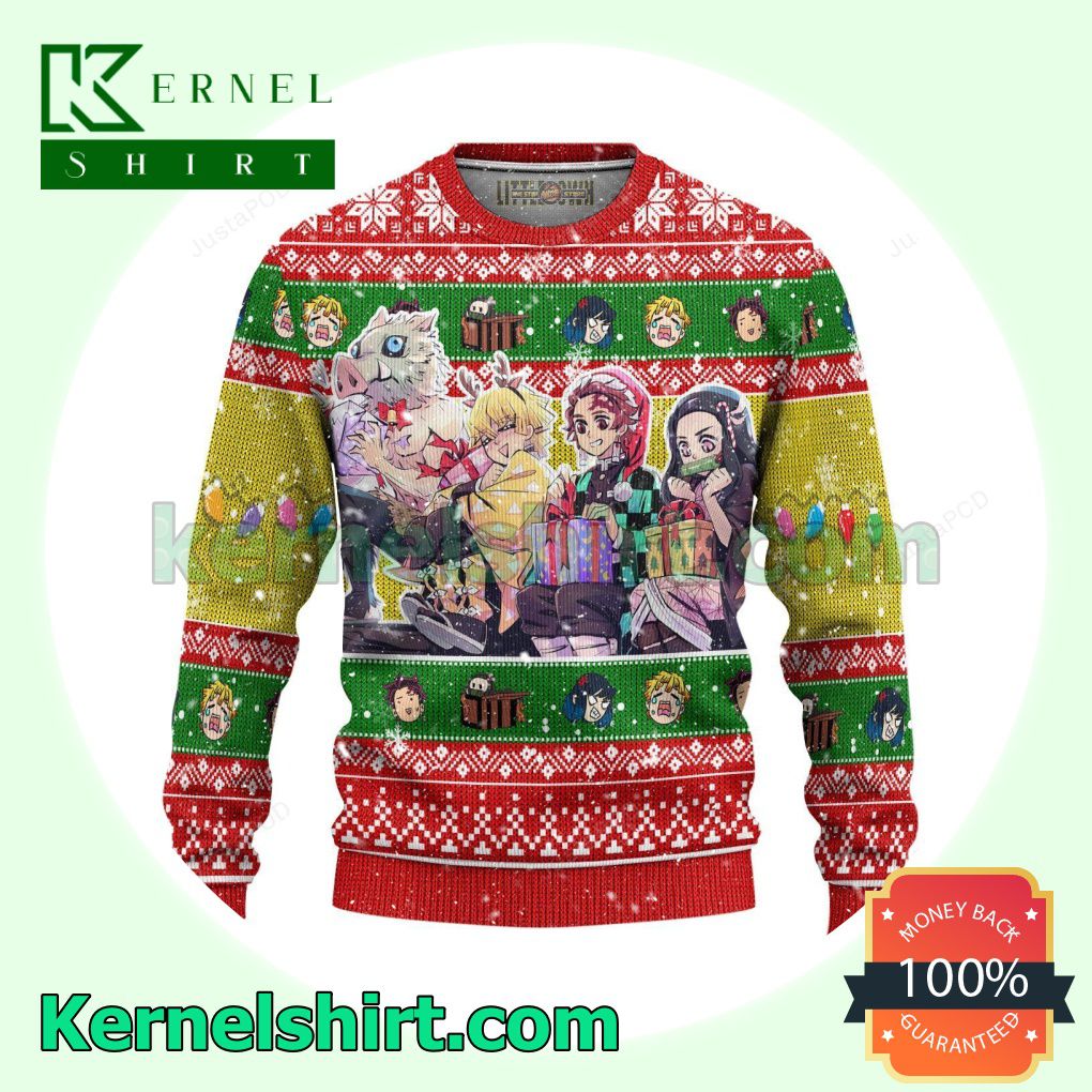 Demon Slayer Xmas Gifts Manga Anime Knitted Christmas Jumper