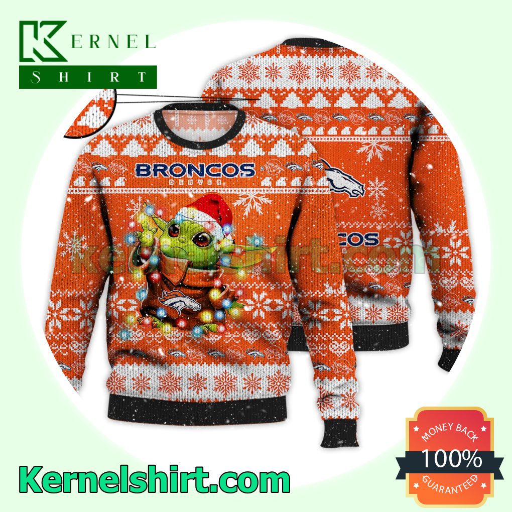 Denver Broncos Grogu NFL Xmas Knitted Sweater