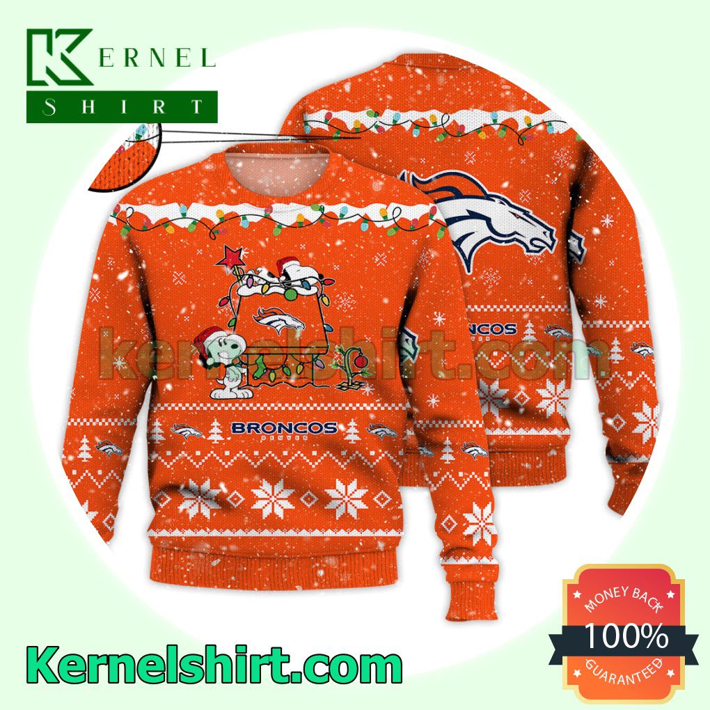Denver Broncos Snoopy Dog House Xmas NFL Knitted Sweater